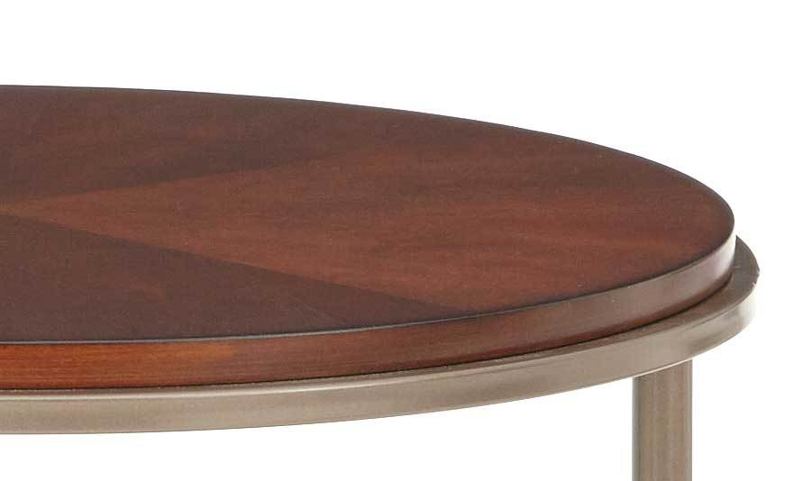 Miles Round End Table Brown Brown Iron