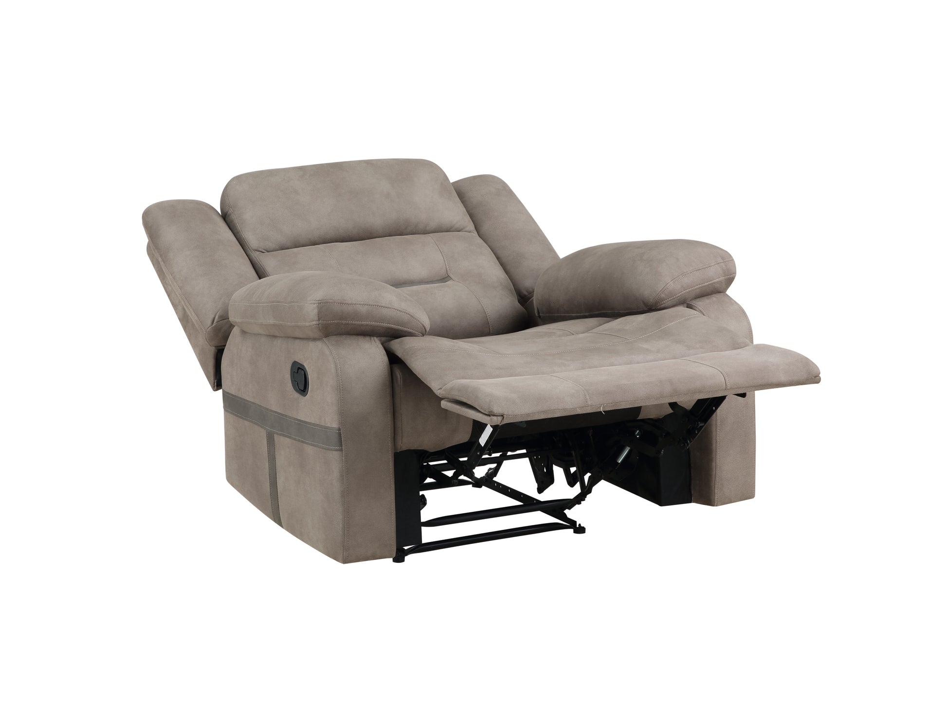 Abilene Manual Reclining Chair Tan Dark Gray Wood