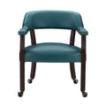 Tournament Arm Chair With Casters Blue Light Blue Wood