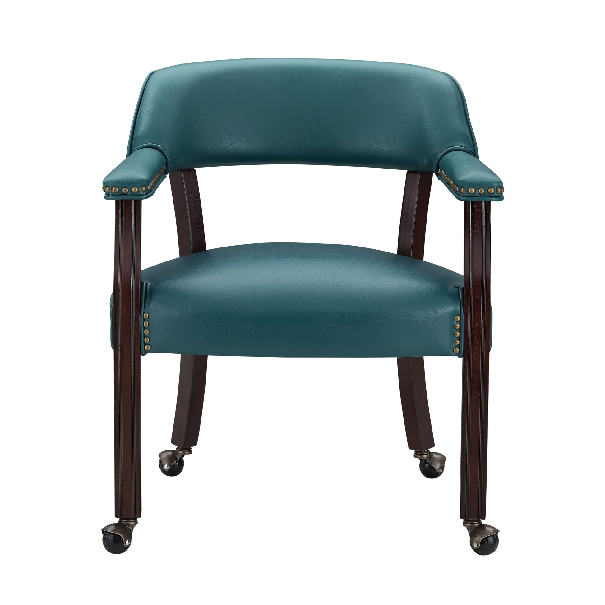 Tournament Arm Chair With Casters Blue Light Blue Wood