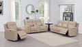 Doncella 3 Piece Power Reclining Living Room Set Beige Beige Wood