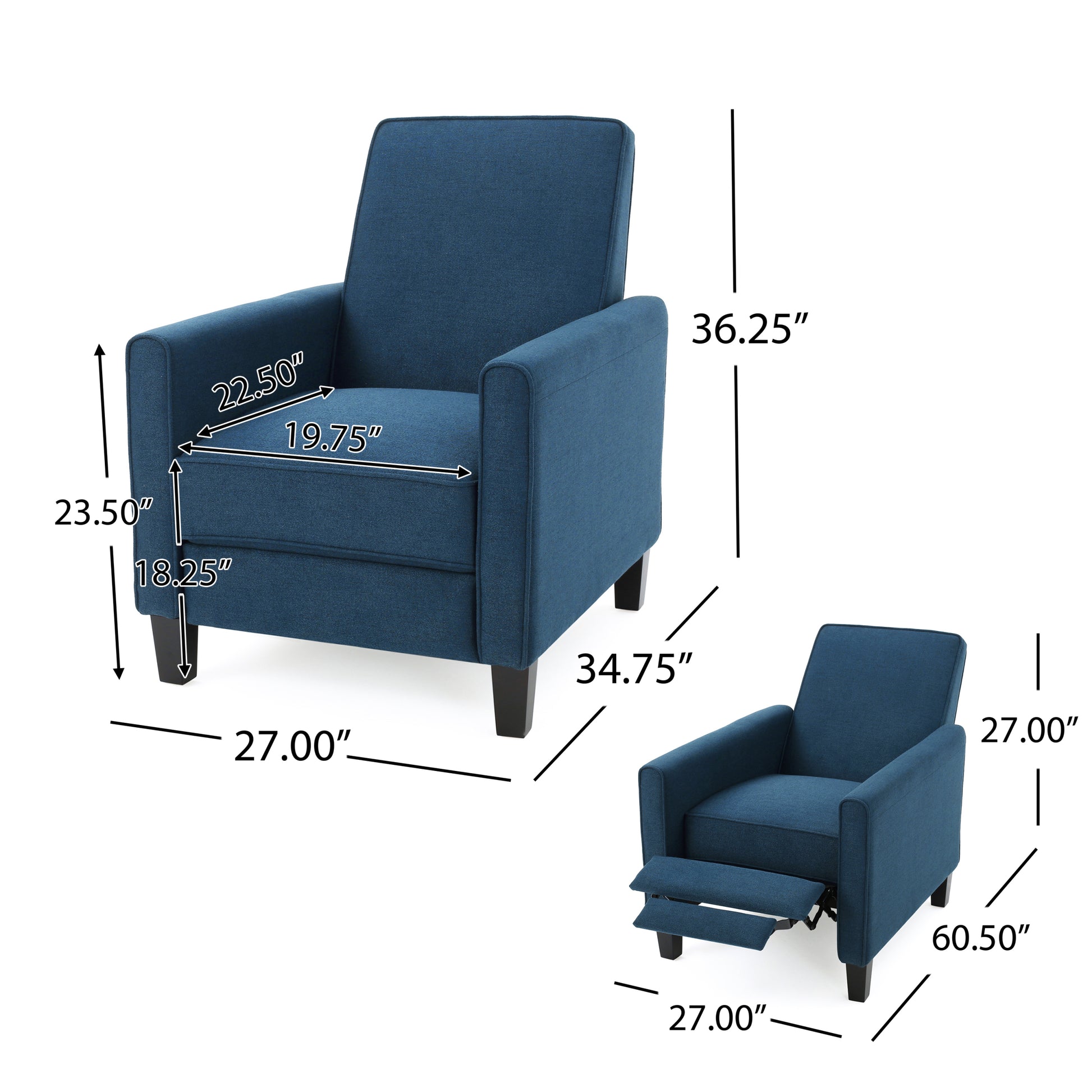 Navy Blue Fabric Push Back Chair For Elegant Home D Cor Navy Blue Fabric