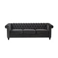 Sofa 3 Seater Black Velvet