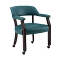 Tournament Arm Chair With Casters Blue Light Blue Wood
