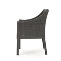 Antibes Dining Chair Grey Grey Silver Pe Rattan Iron Waterproof Fabric