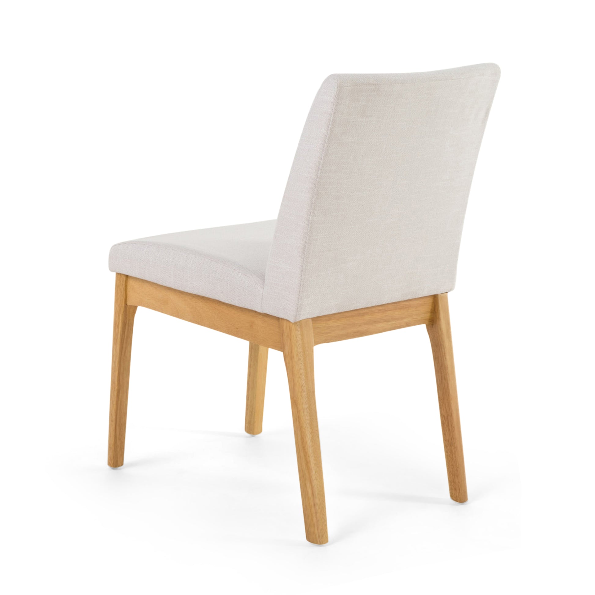 Dining Chair Set Of 2 Light Beige Fabric