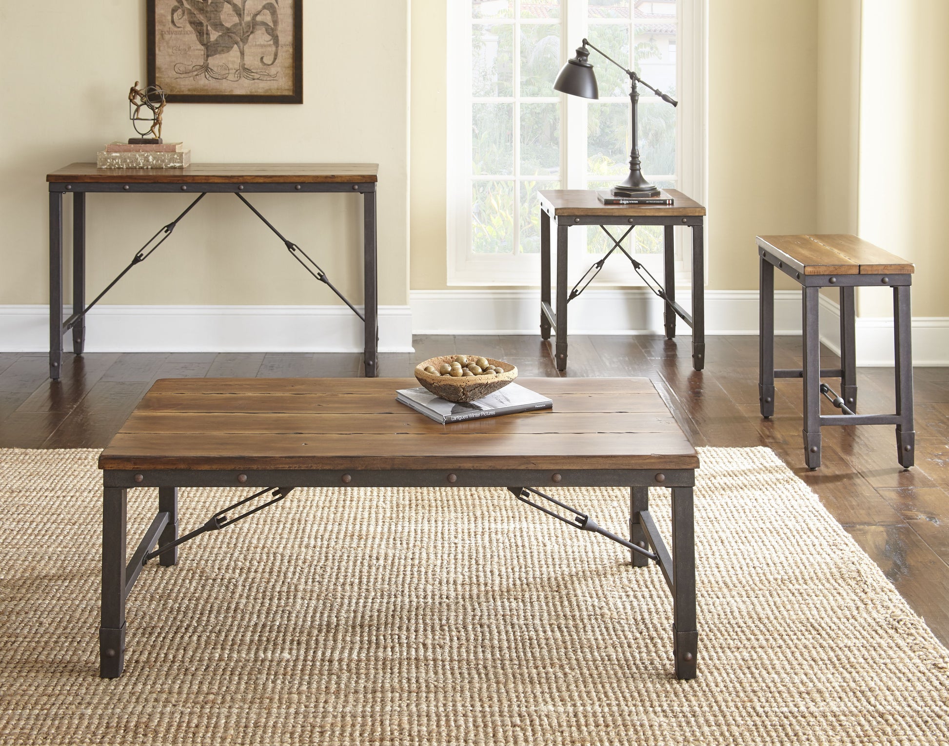 Ashford Sofa Table Brown Brown Iron