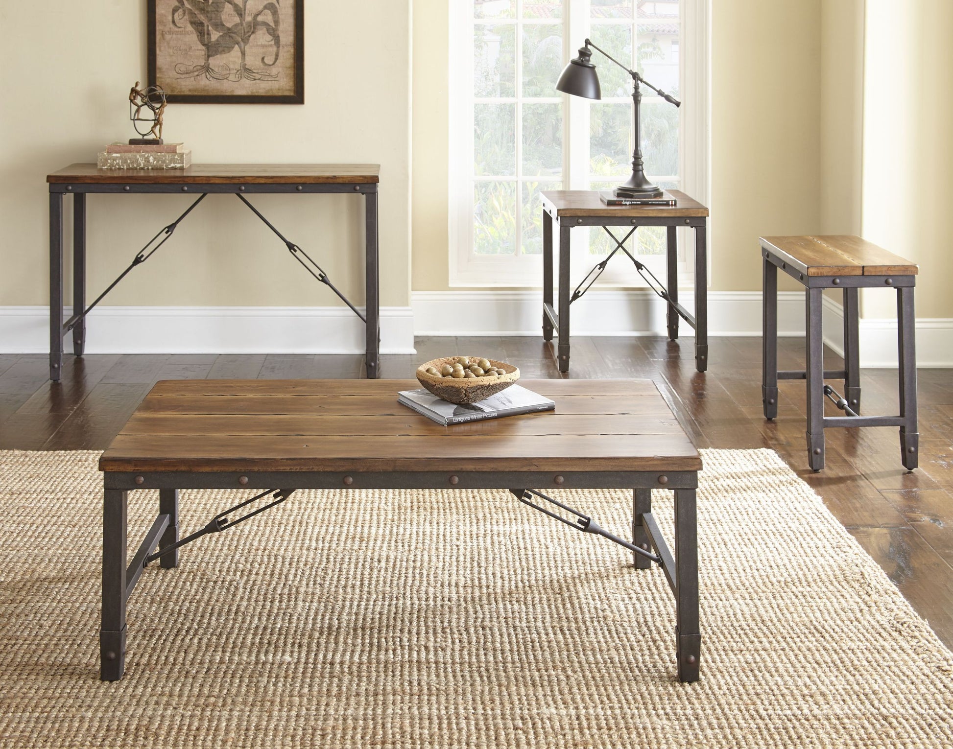 Ashford Coffee Table Brown Brown Iron