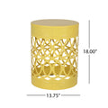 Metal End Table Large Yellow Iron