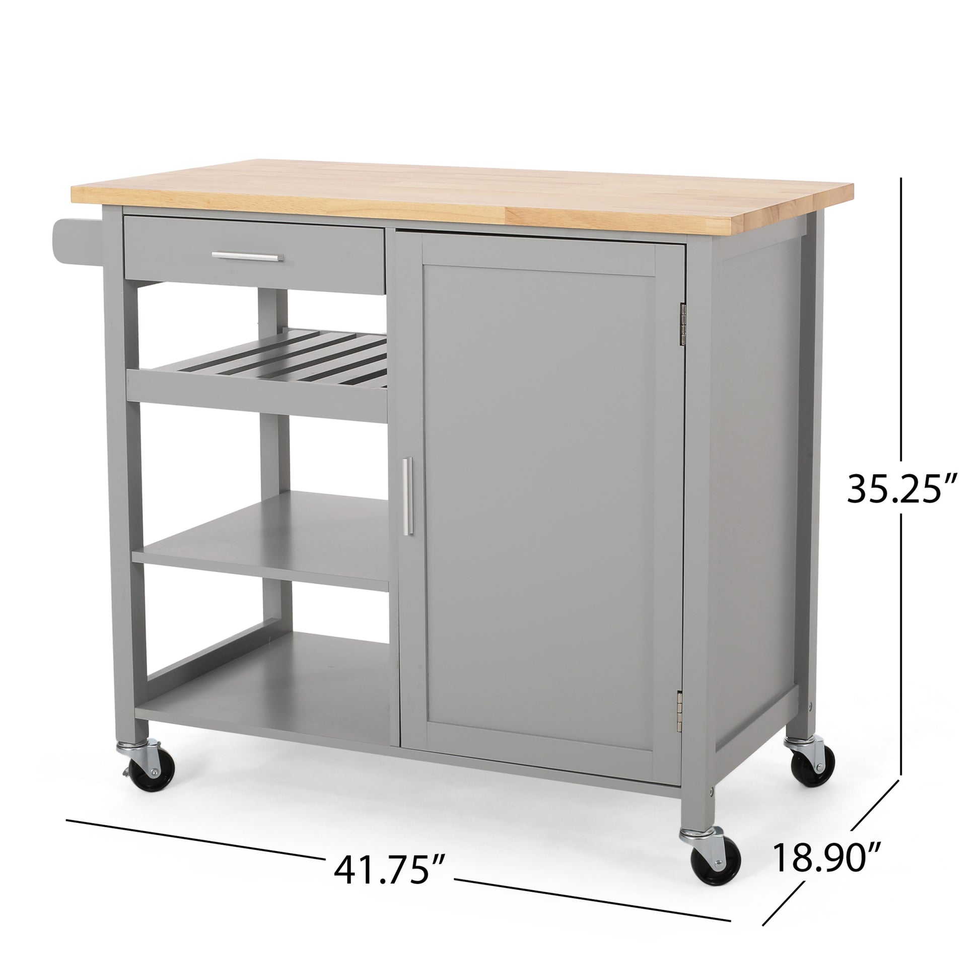 Kitchen Cart Grey Wood