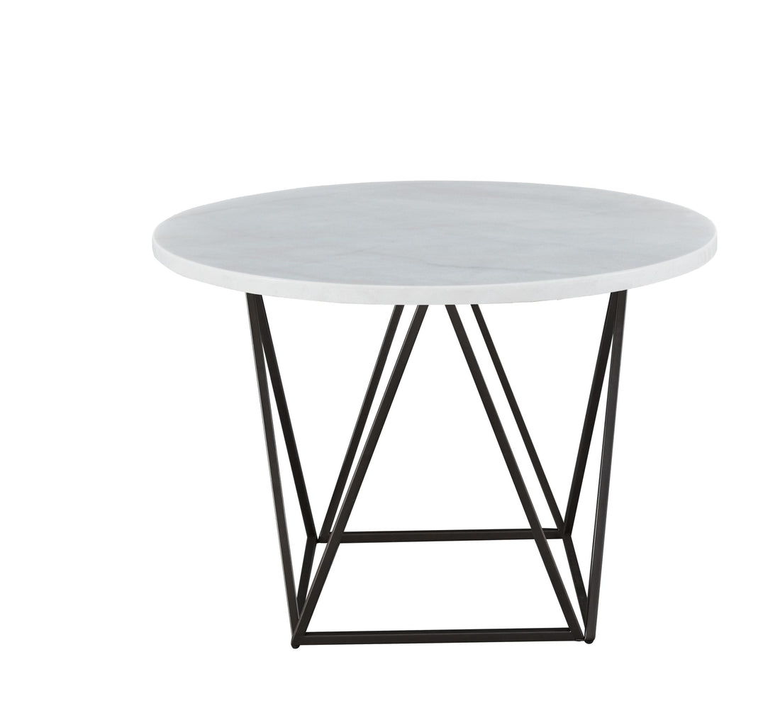 Ramona Marble Top Round Dining Table White White Marble