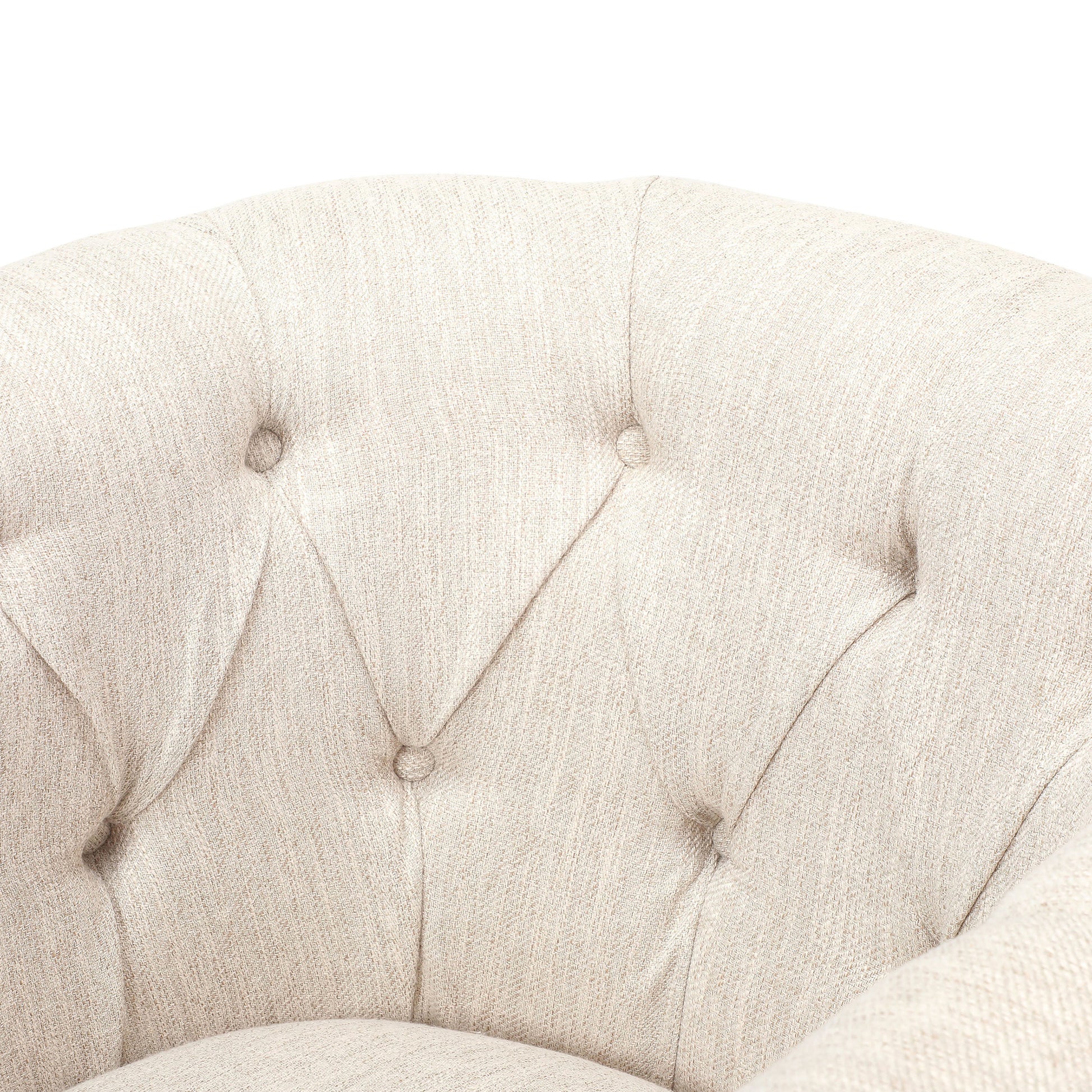 Chair Ottoman Beige Fabric