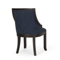 Dinning Chair Mp2 Set Of 2 Navy Blue Wood Fabric