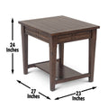 Classic Hardwood End Table Charming Design, Cherry Finish Large Hidden Storage Space Elegant Addition To Living Room Cherry Solid Wood Mdf