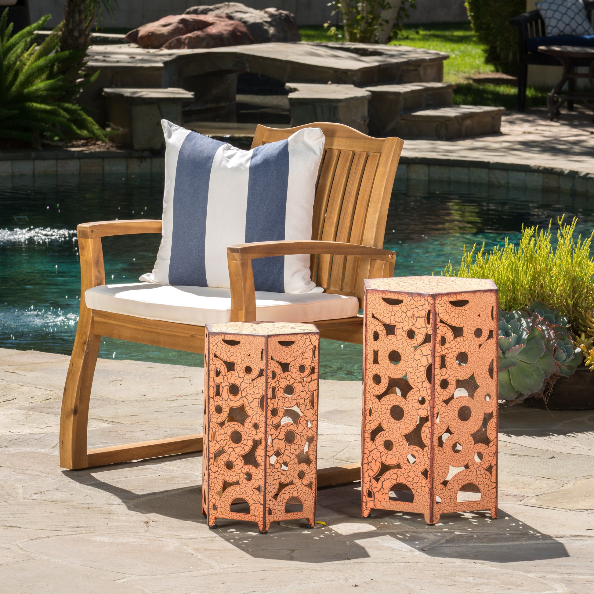 Selva Accent Table - Orange Iron