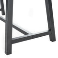 Outdoor Light Grey Sandblast Finish Acacia Wood Dining Table With Black Rustic Metal Finish Frame Grey Black Acacia Wood