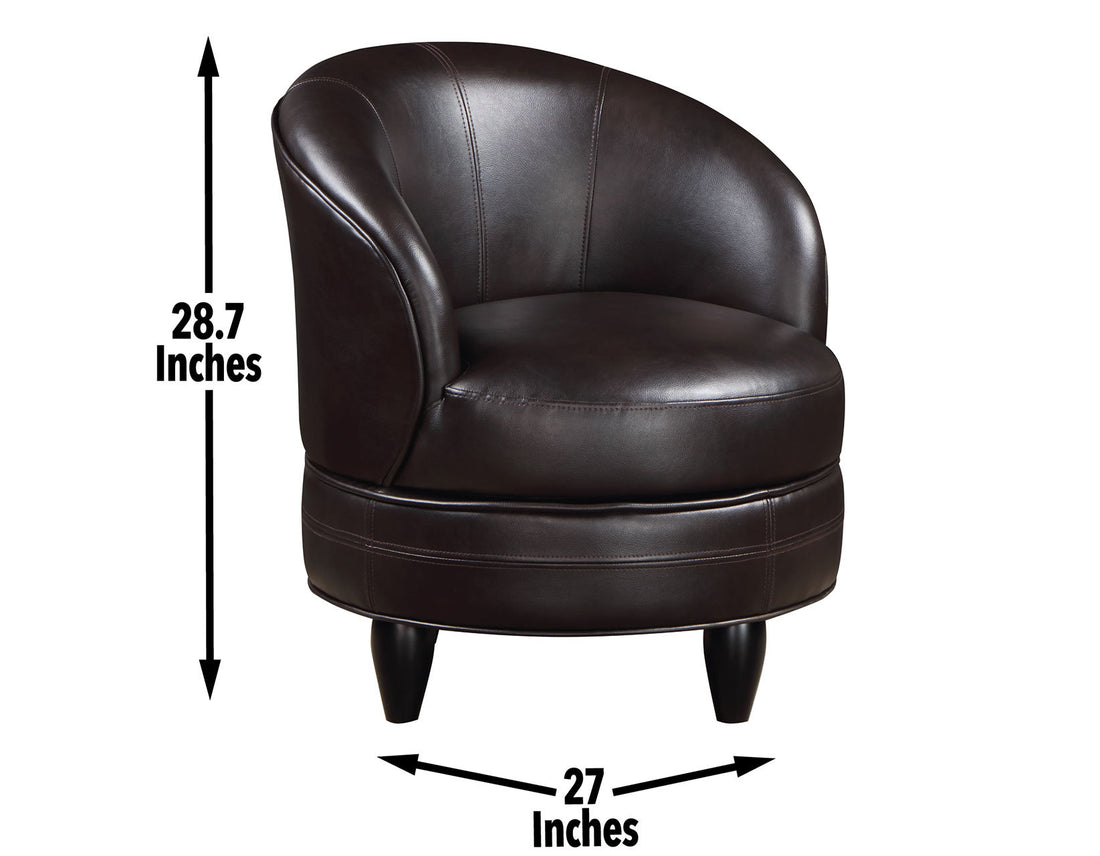 Sophia Swivel Chair Brown Dark Brown Wood