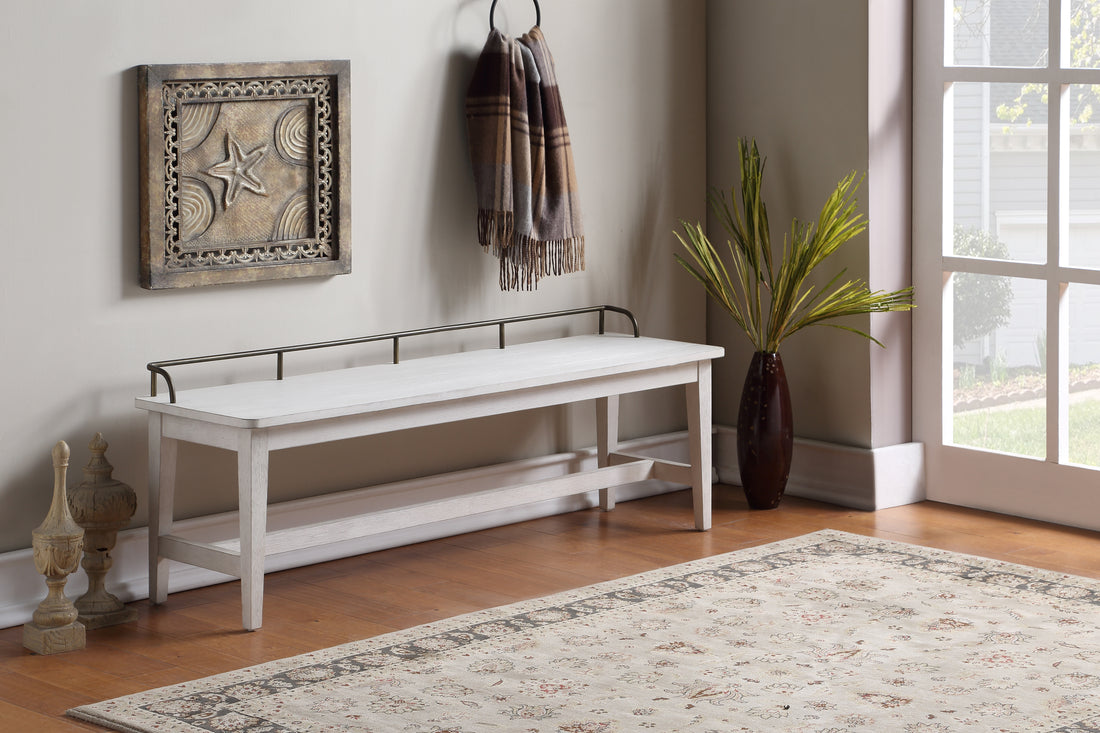 Pendleton Dining Bench White White Wood