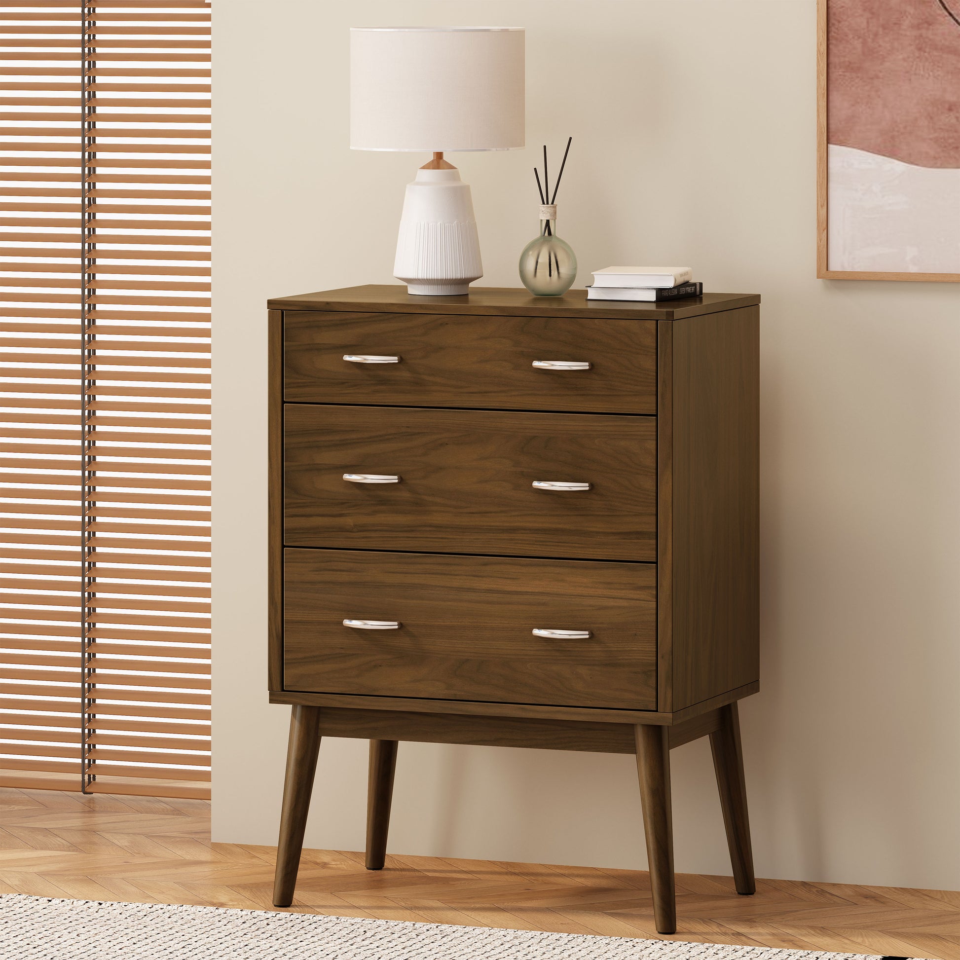 Disa 3 Drawer Chest Walnut Mdf