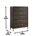 Broomfield 5 Drawer Chest Brown Brown Wood