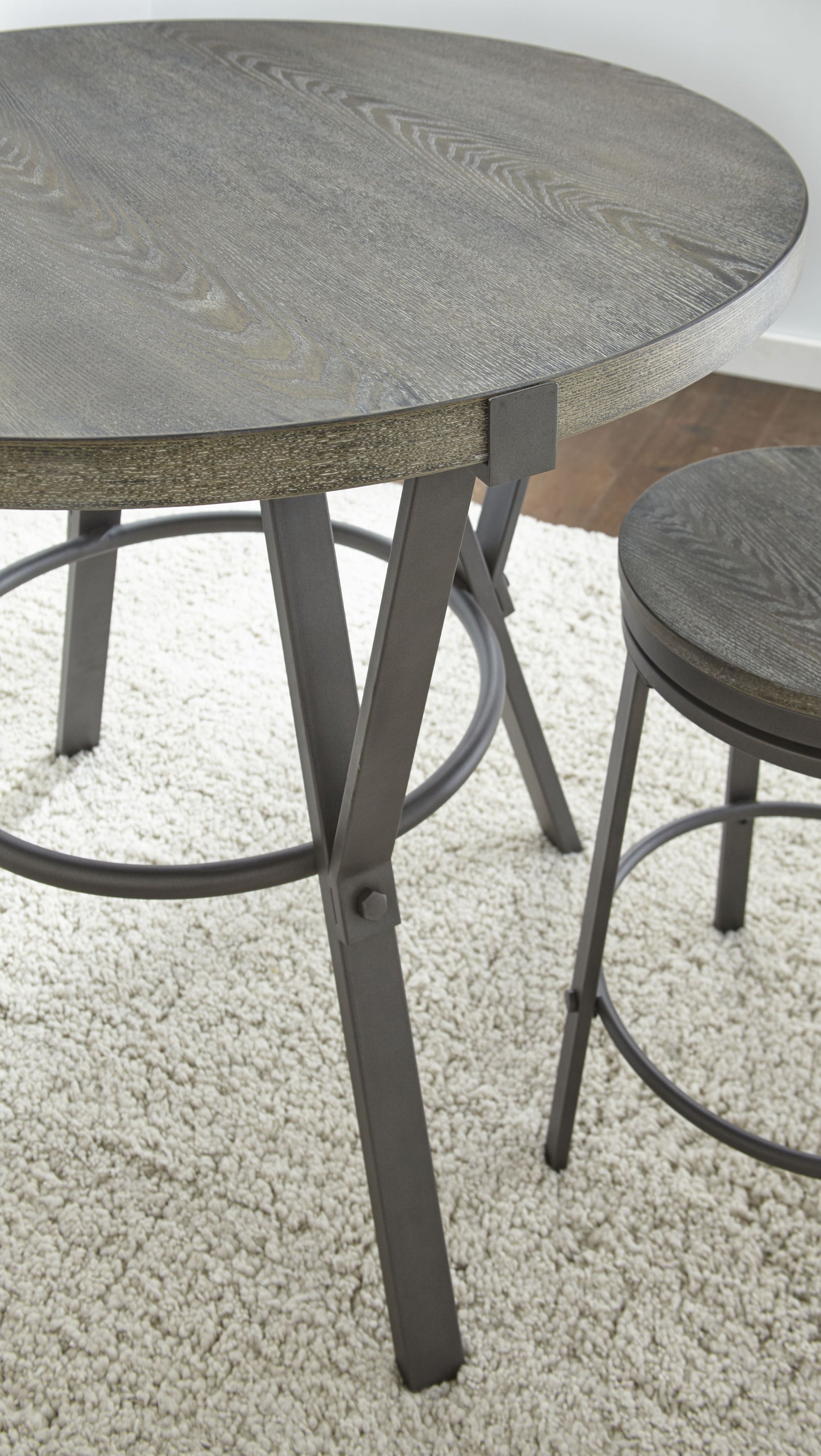 Portland Round Counter Table Dark Gray Dark Gray Wood