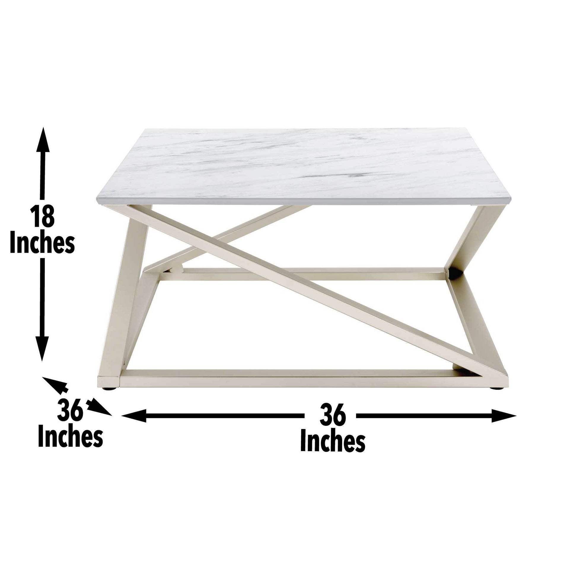 Zurich Faux White Marble Top White White Wood