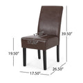 Dining Chair Mp2 Set Of 2 Dark Brown Pu