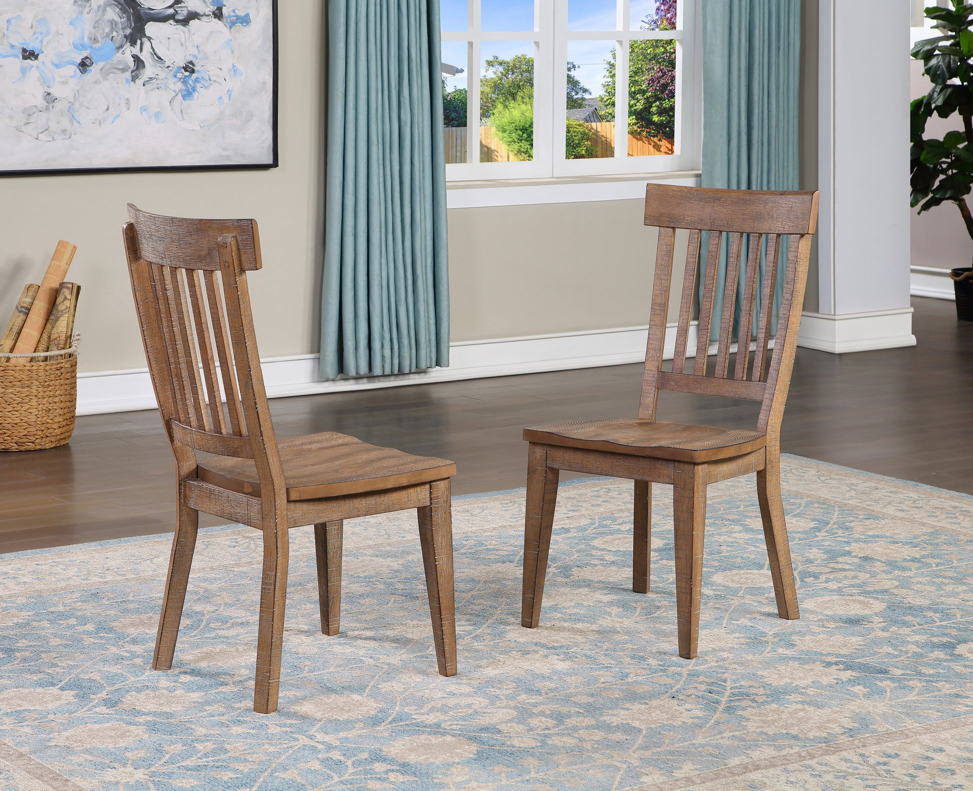 Riverdale Side Chair Set Of 2 Driftwood Dark Brown Wood