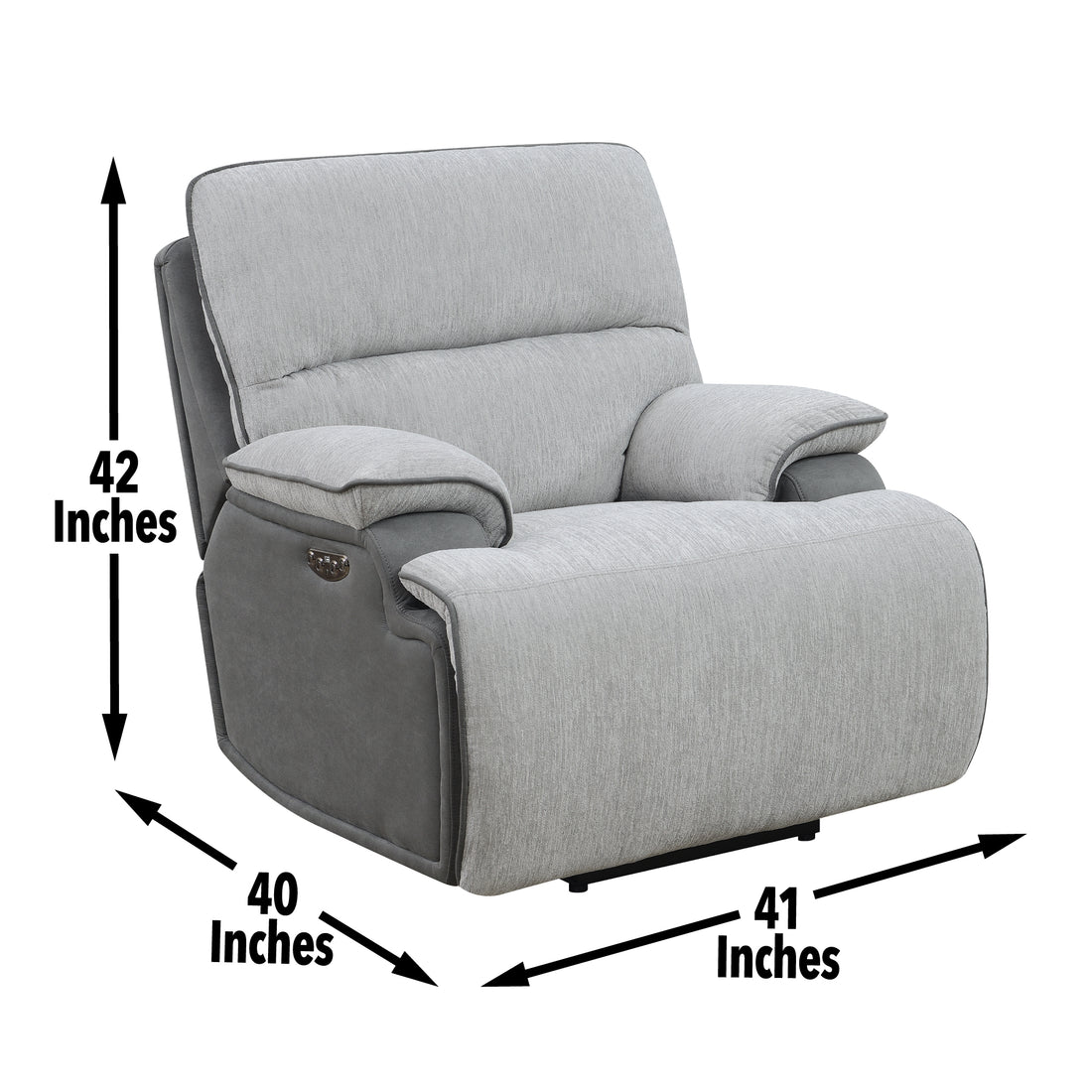 Cyprus Recliner Chair Gray Gray Fabric