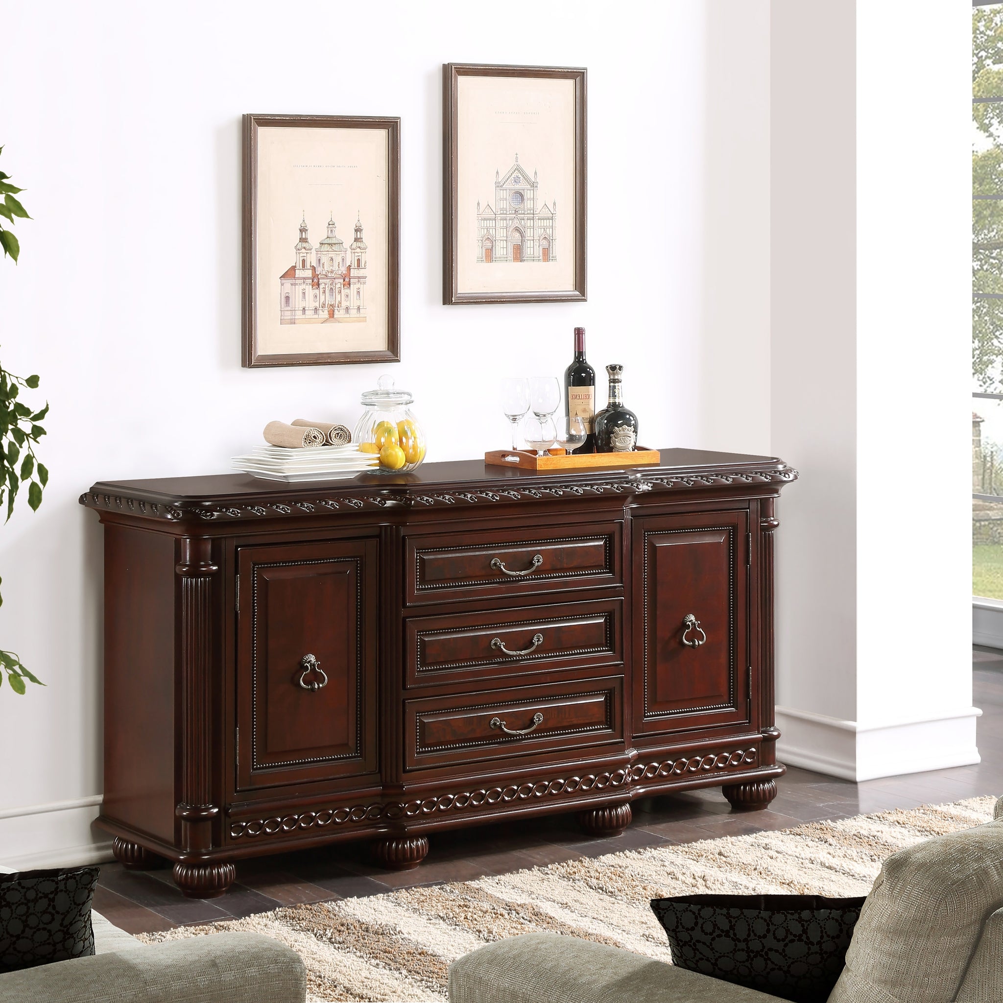 Antoinette Buffet Dark Brown - Dark Brown Wood