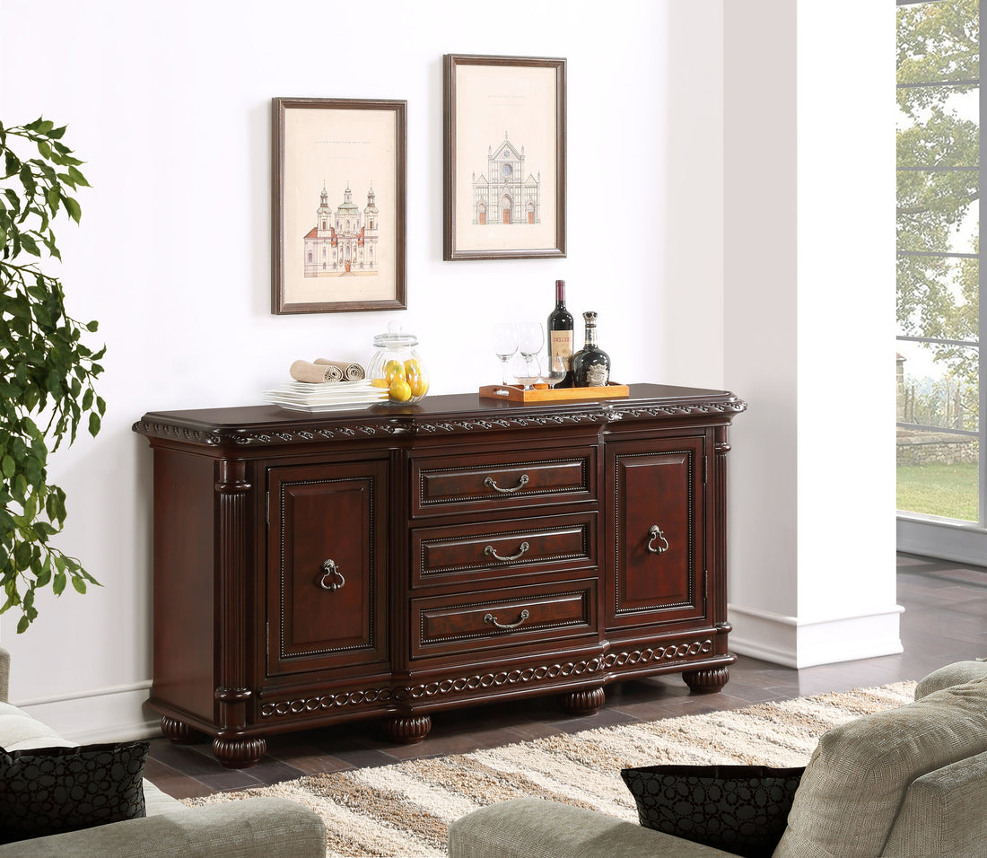 Antoinette Buffet Dark Brown - Dark Brown Wood