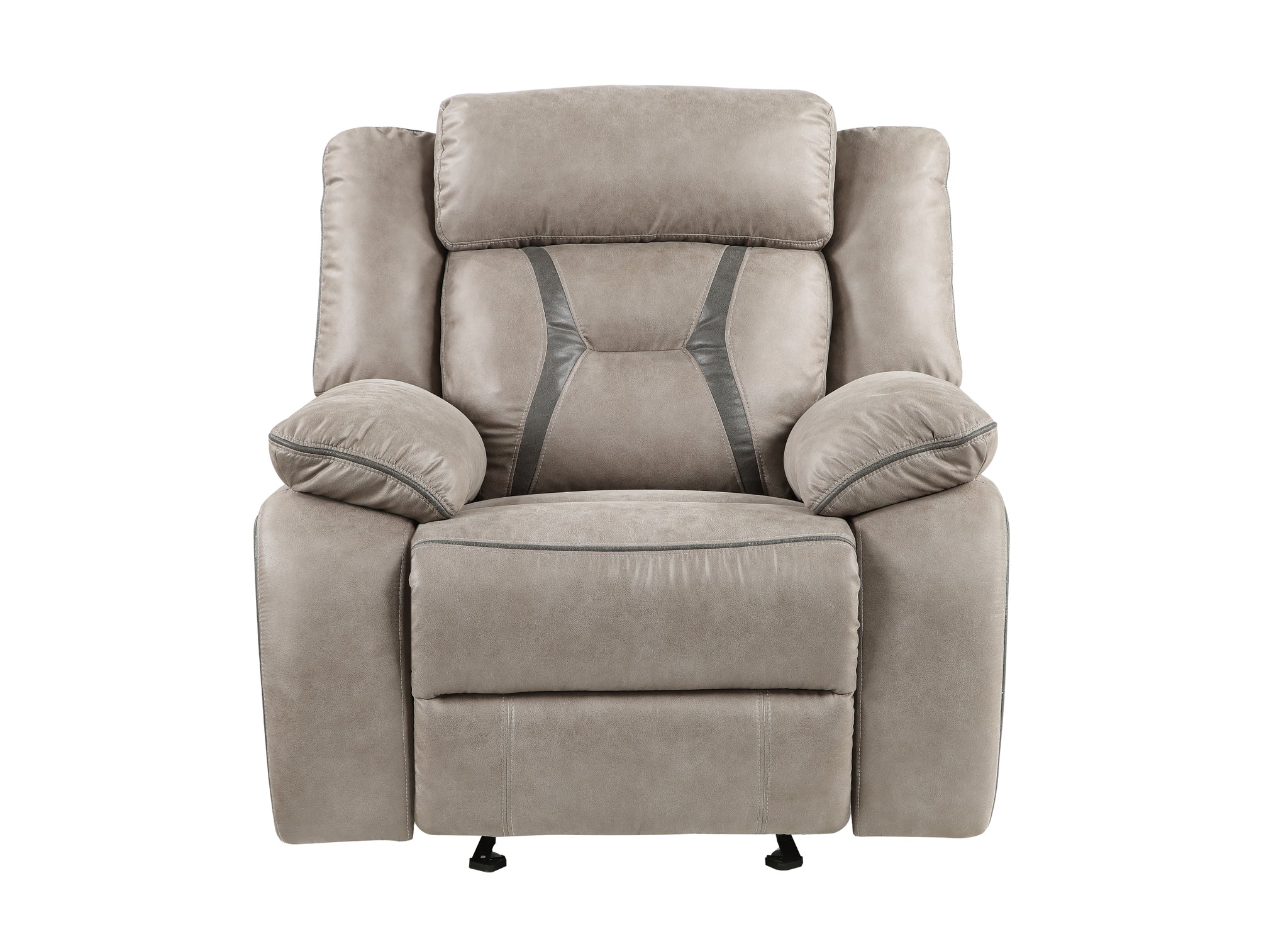 Tyson Glider Recliner Pearl Silver Silver White Faux Leather