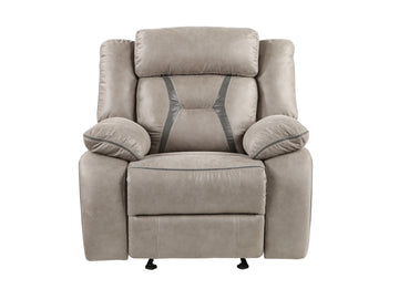 Tyson Glider Recliner Pearl Silver Silver White Faux Leather