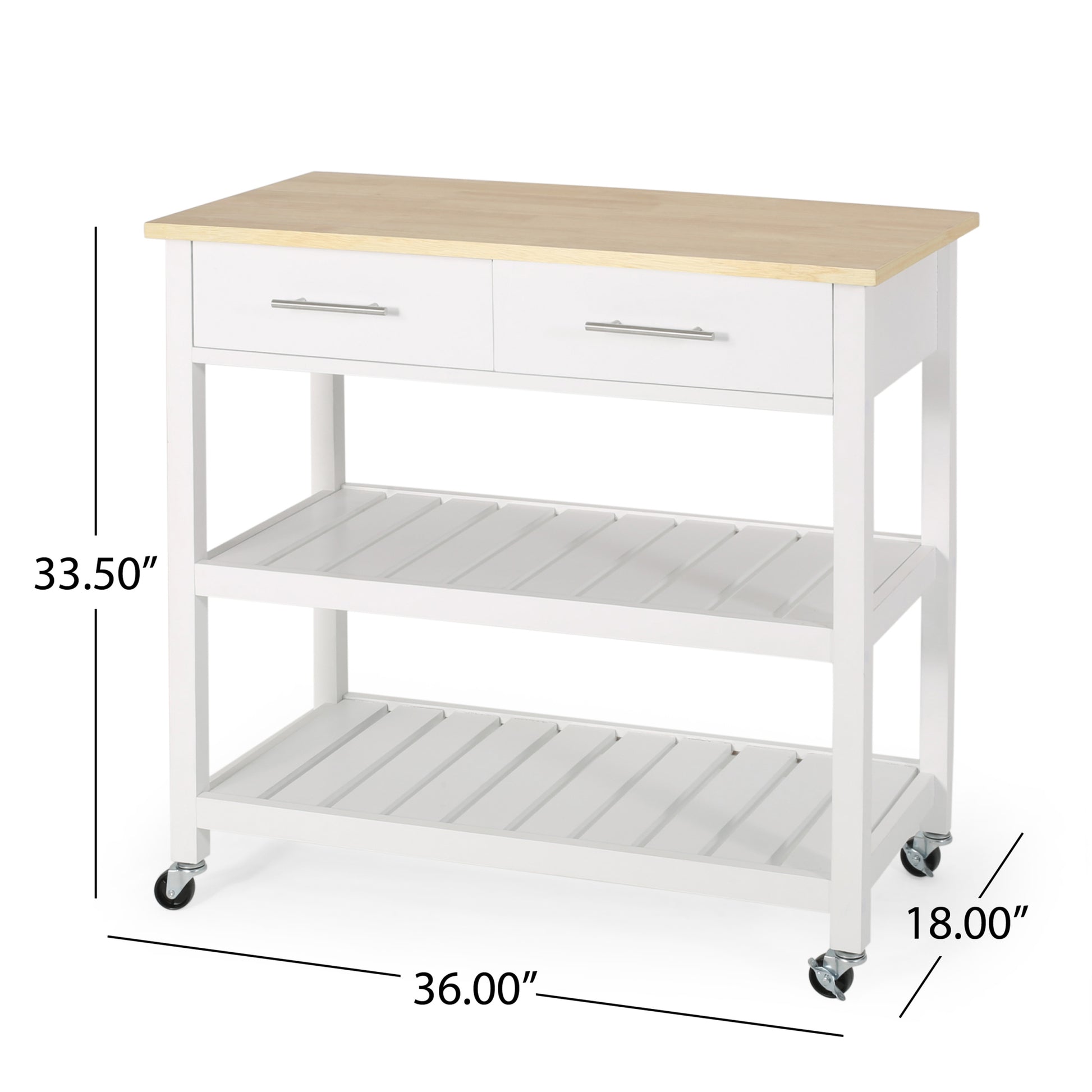 Kitchen Cart White Wood