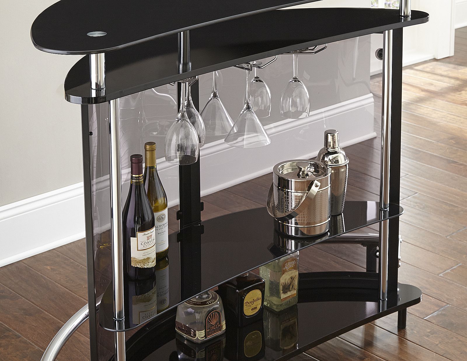 Ariana Bar Table Or Server Black - Black Tempered