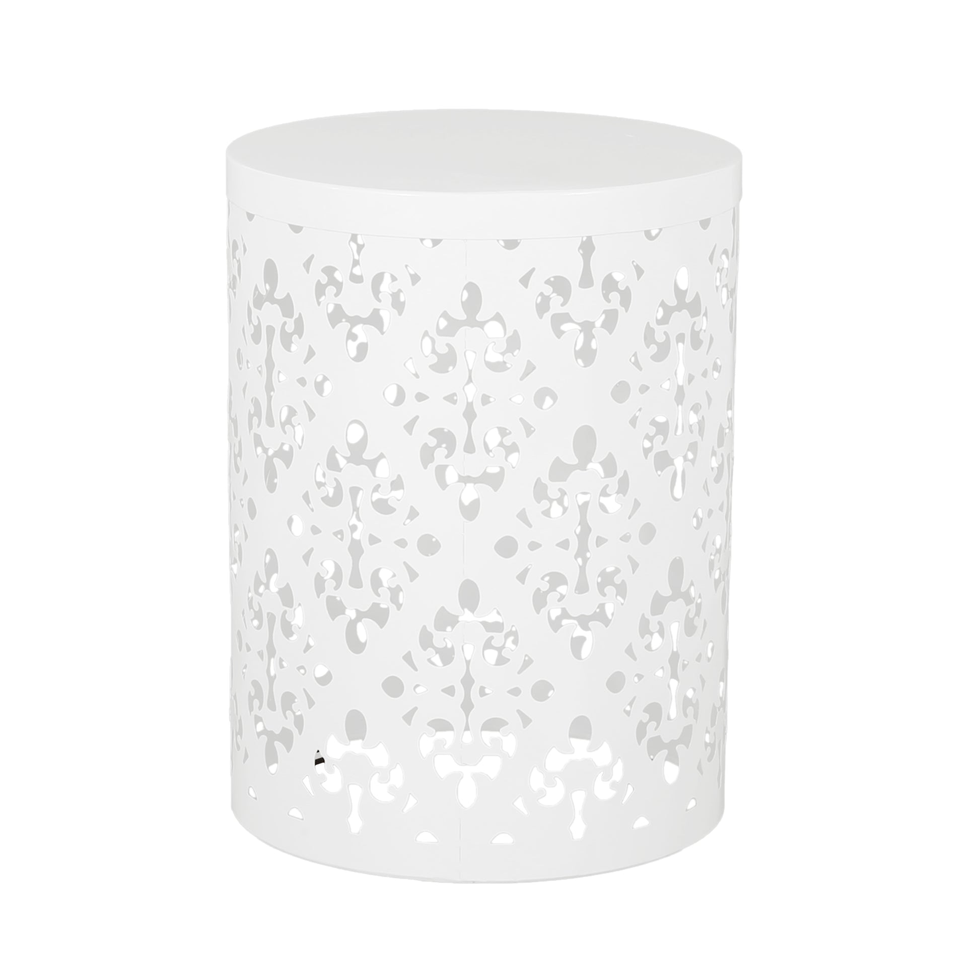 Metal S 2 End Table White Iron