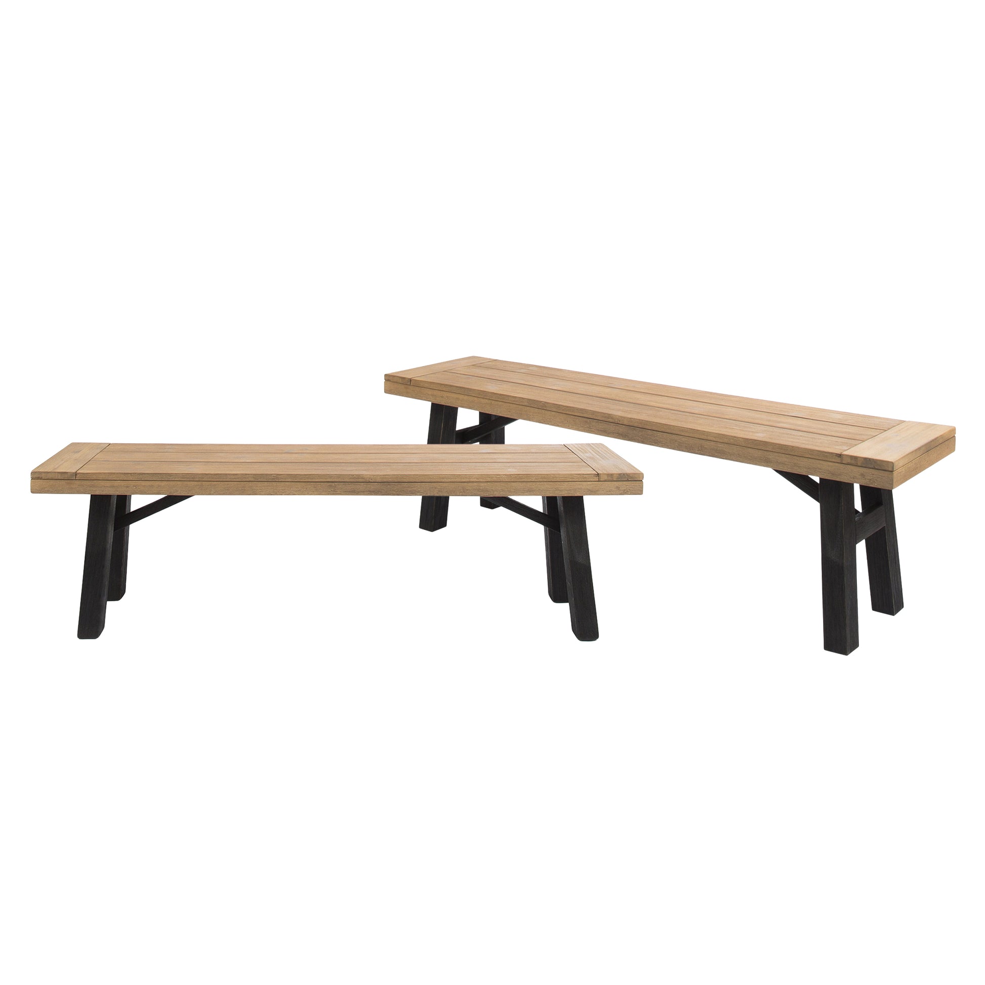 Bettina Bench Set Of 2 Grey Acacia Wood