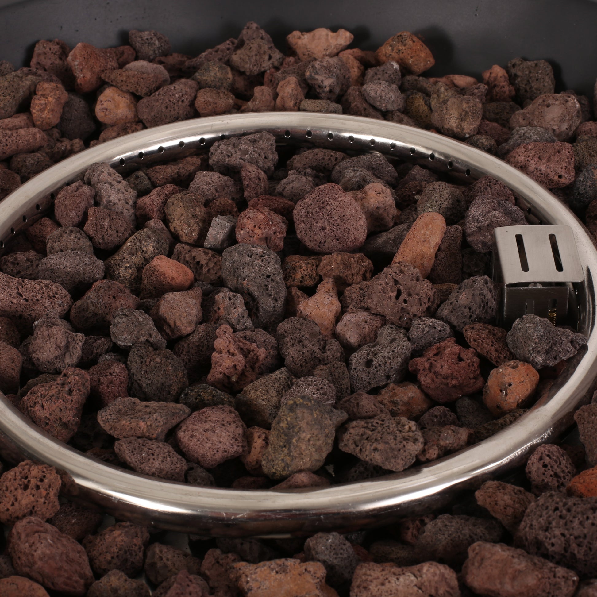 27" Bowl Shaped Mgo 40,000 Btu Propane Fire Pit, Dark Grey Tank Cover Not Included Dark Grey Magnesium Oxide