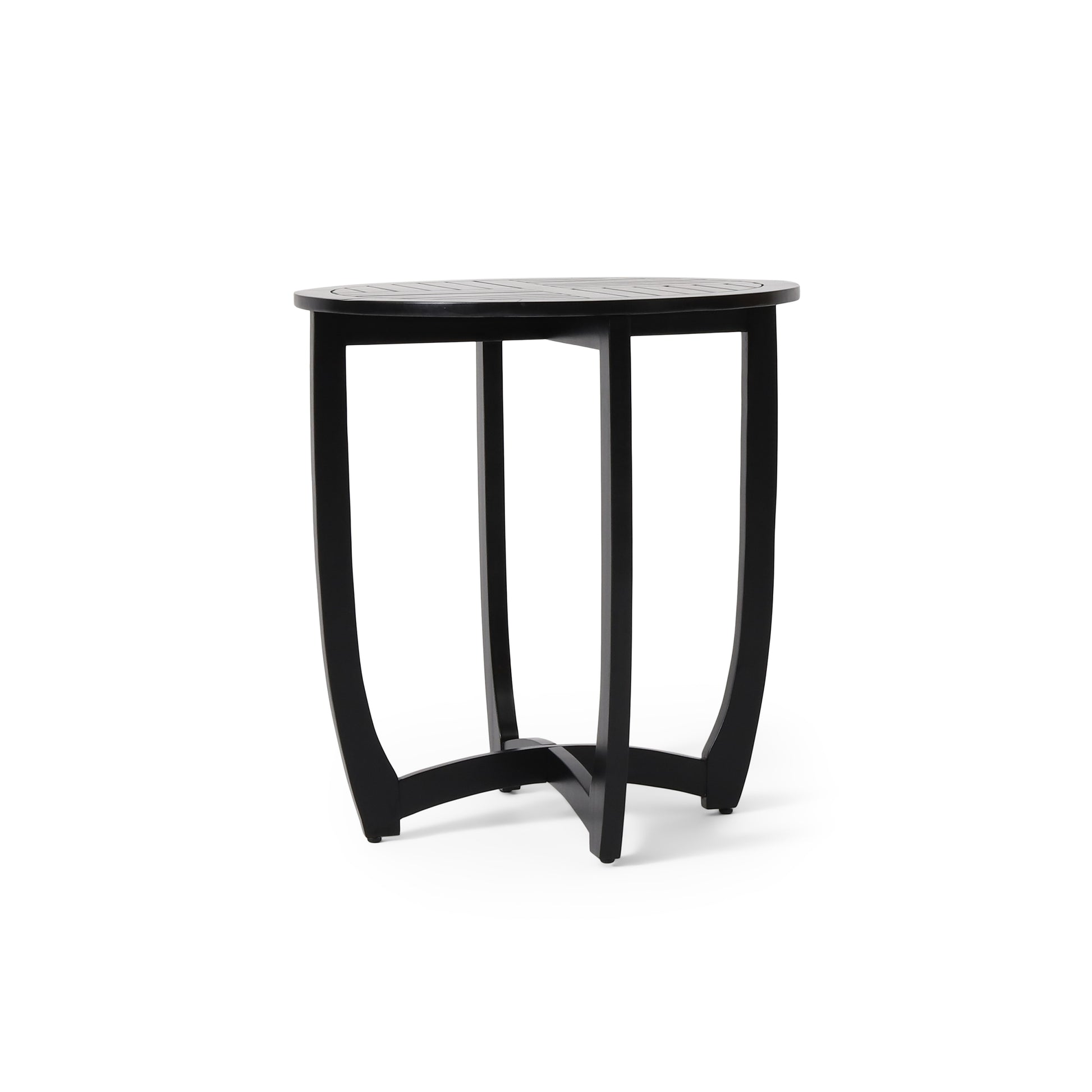 Brechtel Round Solid Wood Dining Table Black Acacia Wood