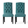 Harriet Kd Tufted Dining Chairs Mp2 Set Of 2 Green Fabric