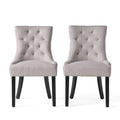 Cheney Dining Chair Kd Light Grey Wood Fabric