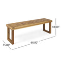 Nestor Bench, Natural Natural Acacia Wood