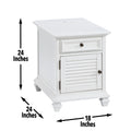 Charlestown Storage End With Usb White White Wood