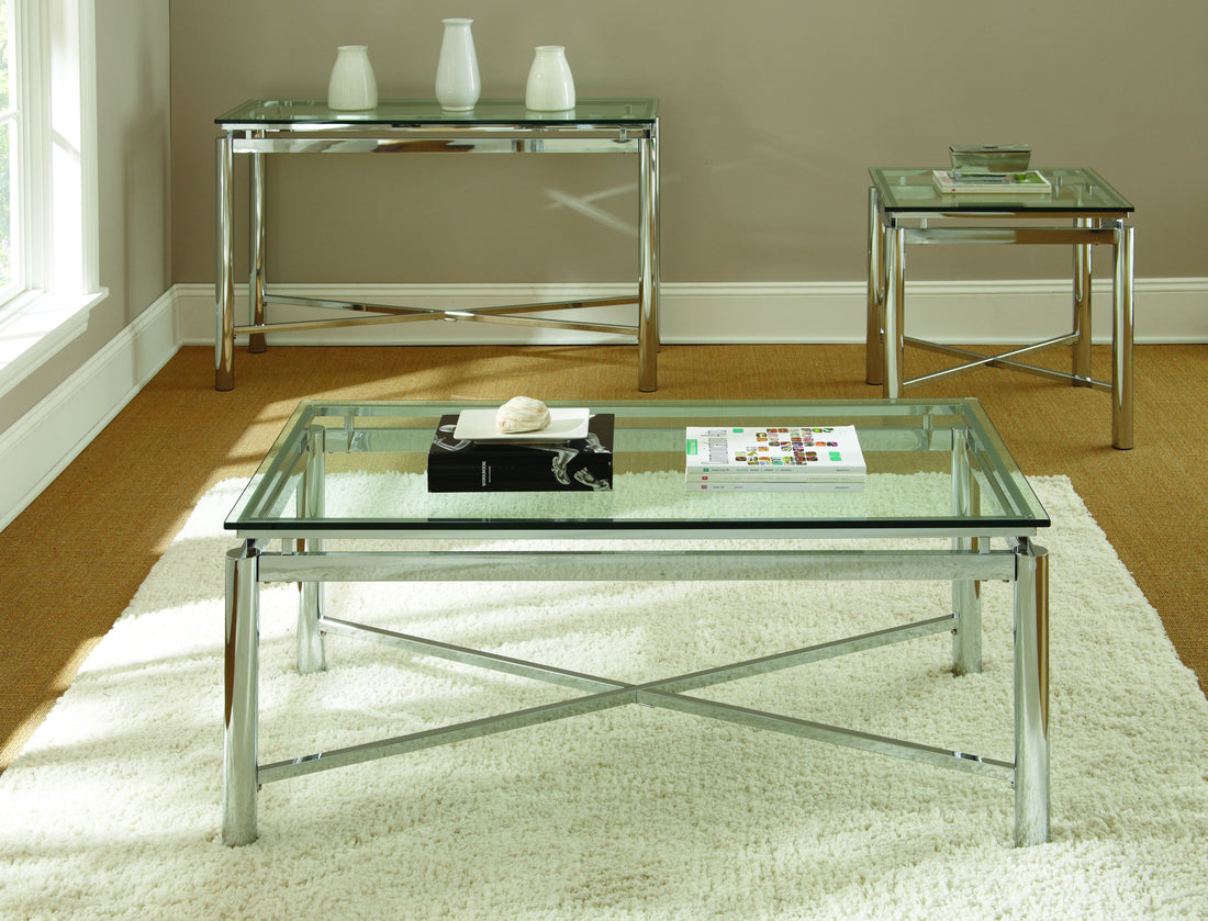 Nora Coffee Table Clear Clear Stainless Steel