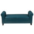 Hayes Armed Storage Bench Teal Pu