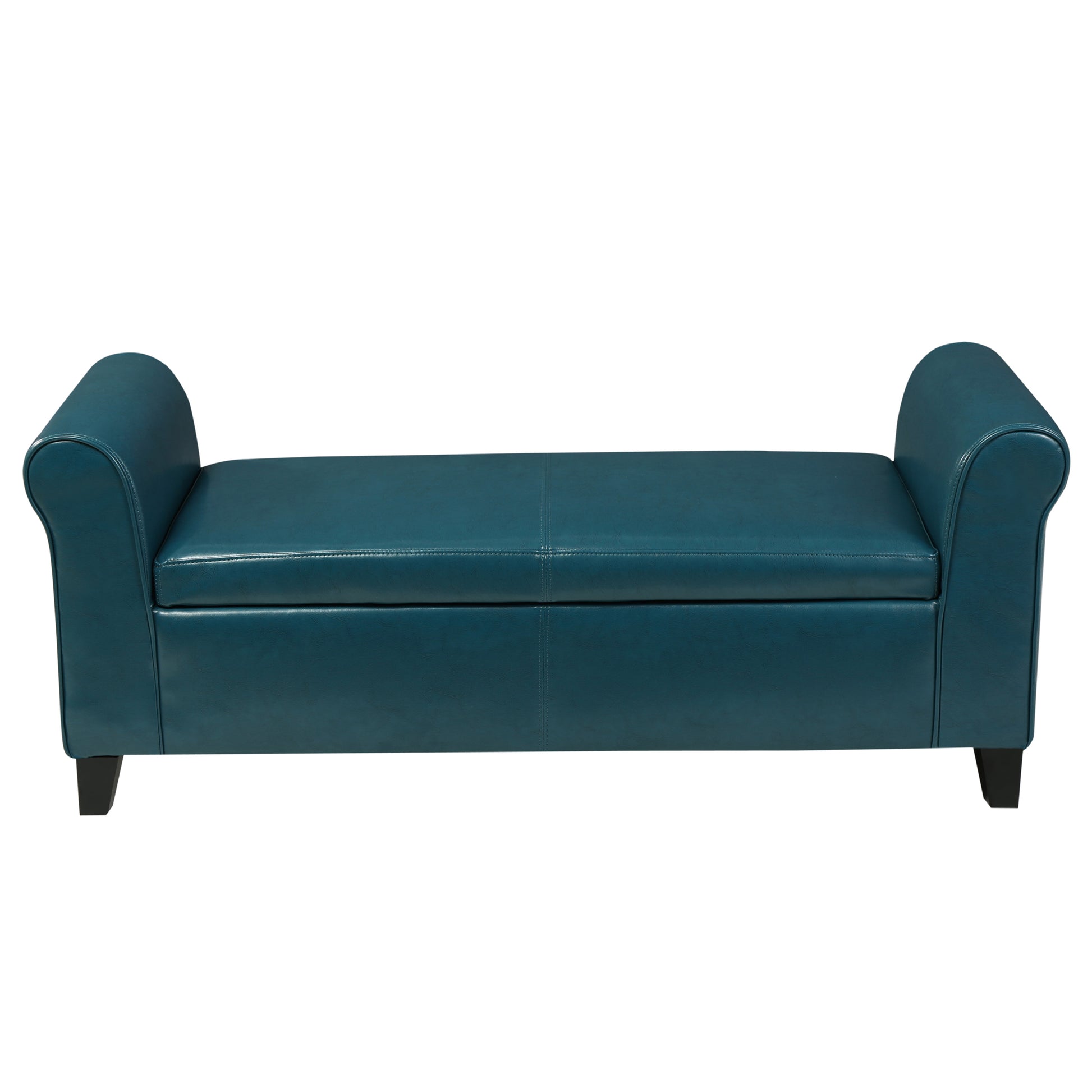 Hayes Armed Storage Bench Teal Pu