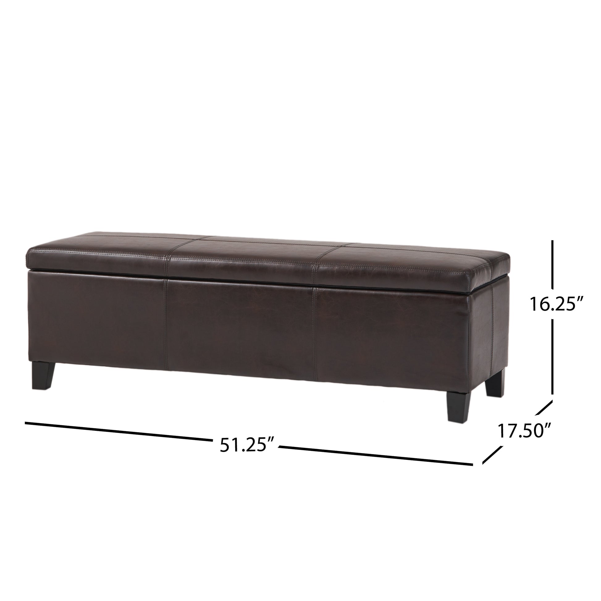 Storage Ottoman Brown Pu