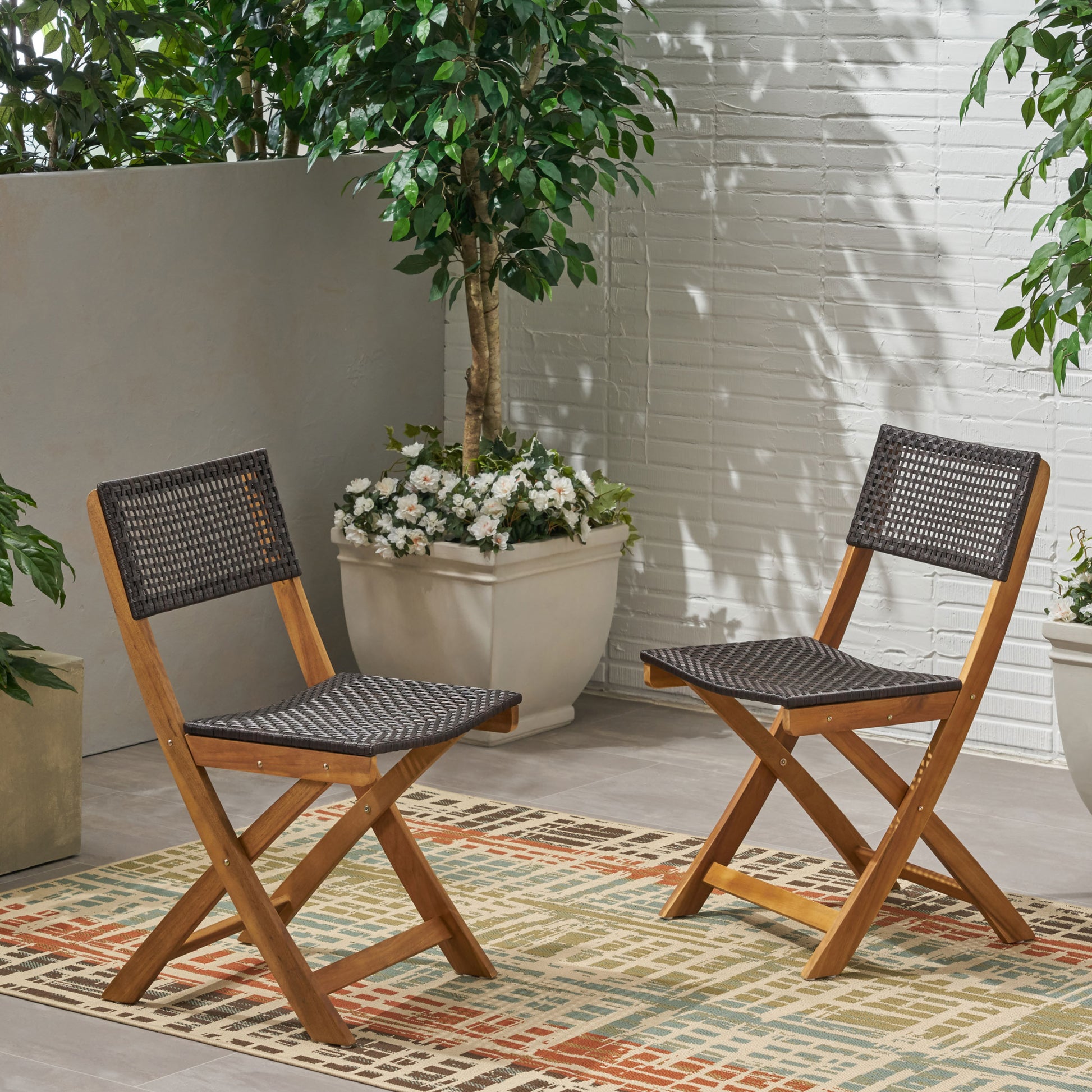 Hillside Bistro Chair,Set Of 2 Brown Wood