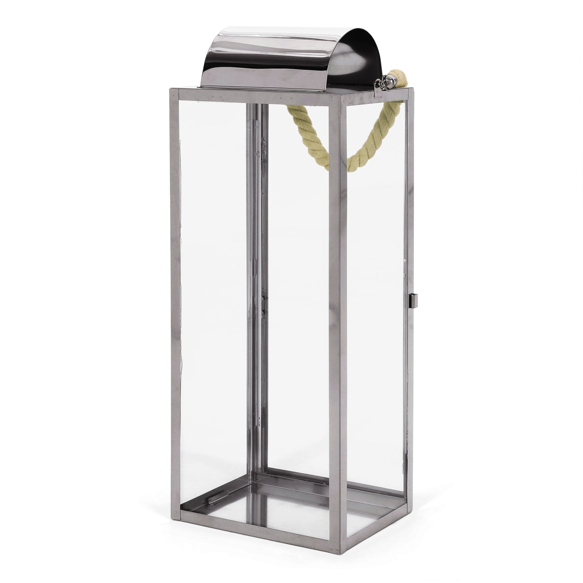 Larry 22"H Stainless Steel Lantern Silver Stainless Steel