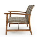 Hampton Wood Wicker Seat Natural Grey Acacia Wood